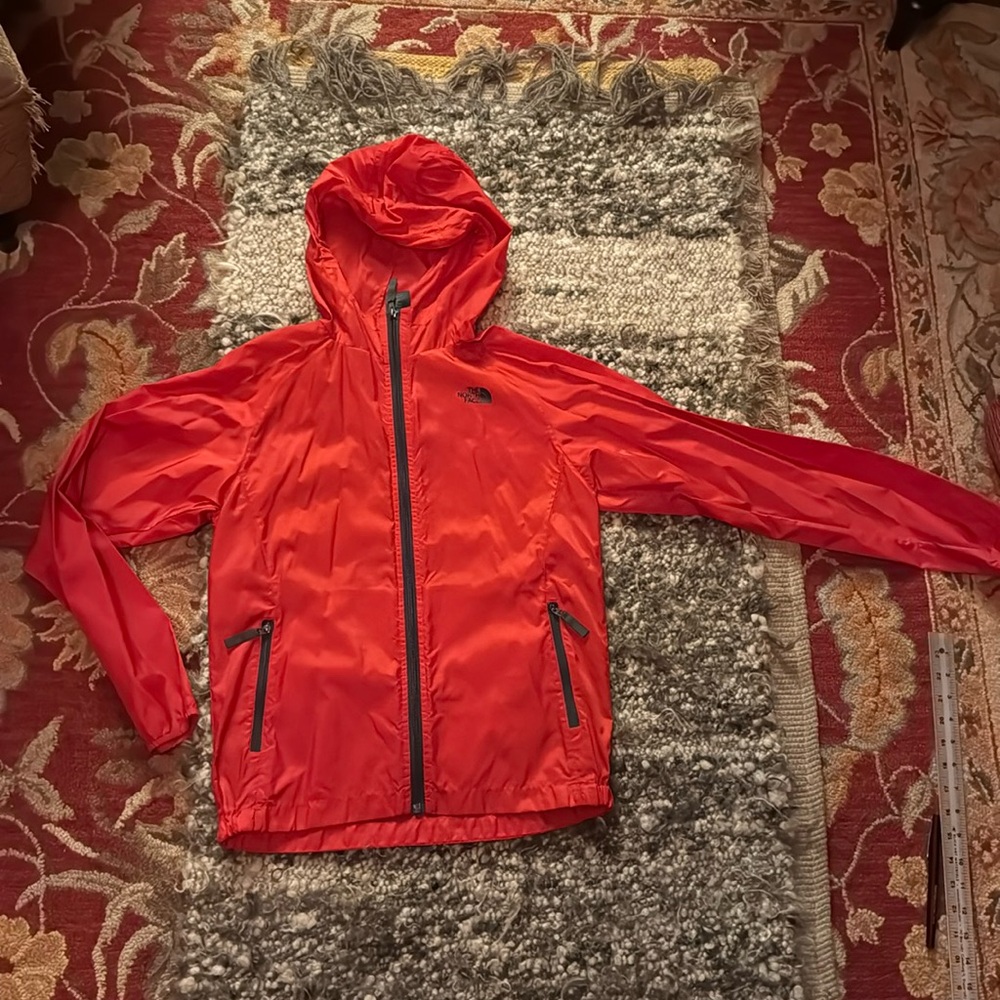 The North Face Kids Hydrenalite windbreaker jacket orange red nylon EUC XL 14/16